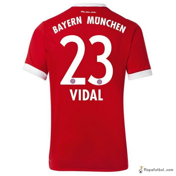 Camiseta Bayern de Múnich Replica Primera Ropa Vidal 2017/18 Rojo